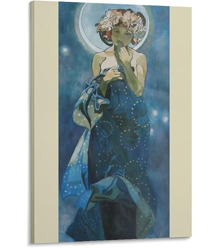 Amazon.co.jp: アルフォンス・ミュシャ 画家『四つの星：宵の明星、月